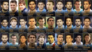 El plantel argentino subcampeón del mundo en Brasil 2014. 