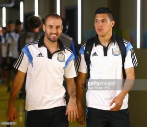 Rodrigo Palacio y Enzo Pérez. Debutaron profesionalmente en el Torneo Argentino A. 