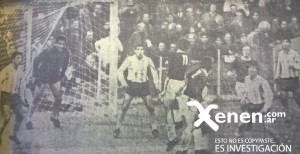 Al equipo no sólo atacaba: defendía con solidez. Ante el avance calamar, Martín, Carrizo, Chabay (tapado), Vilanoba (debutante) y Díaz. 