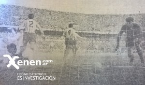 43 minutos de juego. El cabezazo de Pinino Mas para abrir el marcador. La bronca de Luis Carrizo.