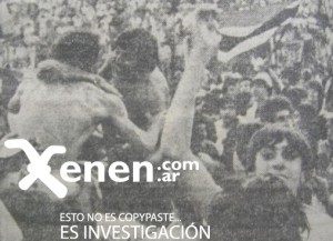 22 de noviembre de 1981. Festejo tricolor en La Paternal. Chacarita dejaba la Primera C.