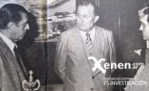 Martín Benito Noel y Enrique Taddeo, presidentes de Boca y Racing, atendiendo a la prensa. 