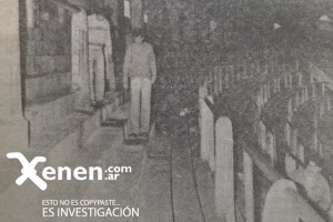 Finalizado el partido, empleados de Boca Juniors fueron hacia el lugar donde estaba Basile. Aun había rastros de sangre. 