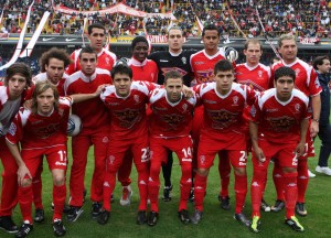 El equipo de Huracán que perdió la categoría ante Gimnasia.