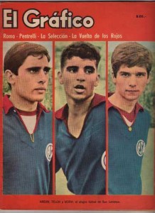Arean, Telch y Veira. Tapa de El Gráfico. El alegre fútbol de San Lorenzo.